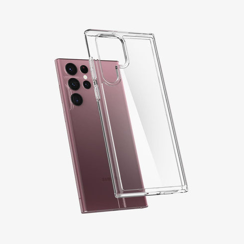 ACS03918 - Galaxy S22 Ultra 5G Case Ultra Hybrid in crystal clear showing the back